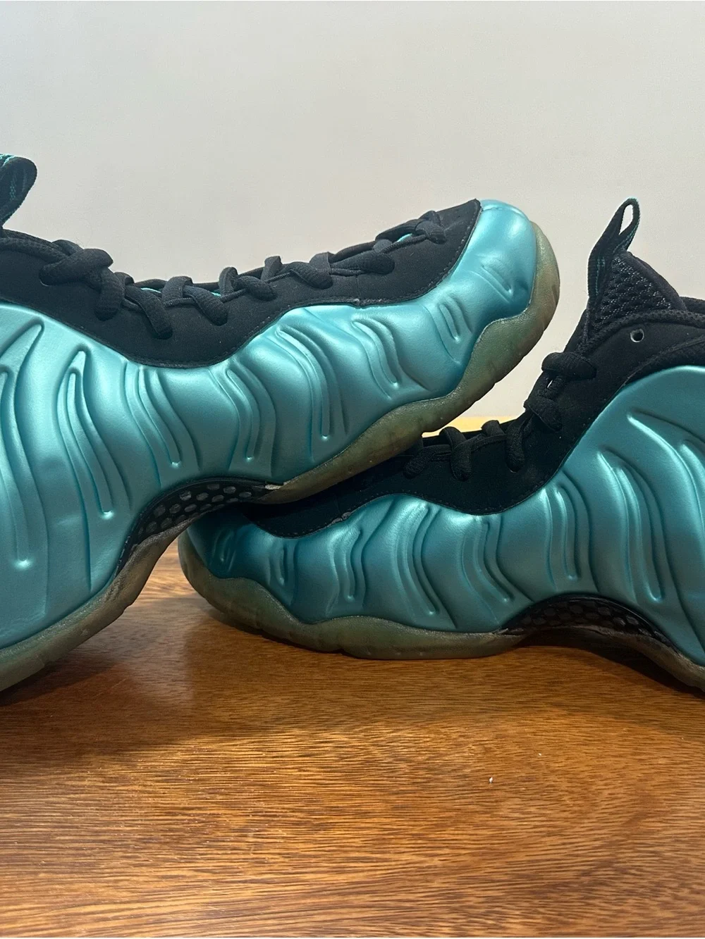 Nike Air Foamposite Pro Electric Blue Black 624041-410 US Men's Sz 10.5 2011 GUC